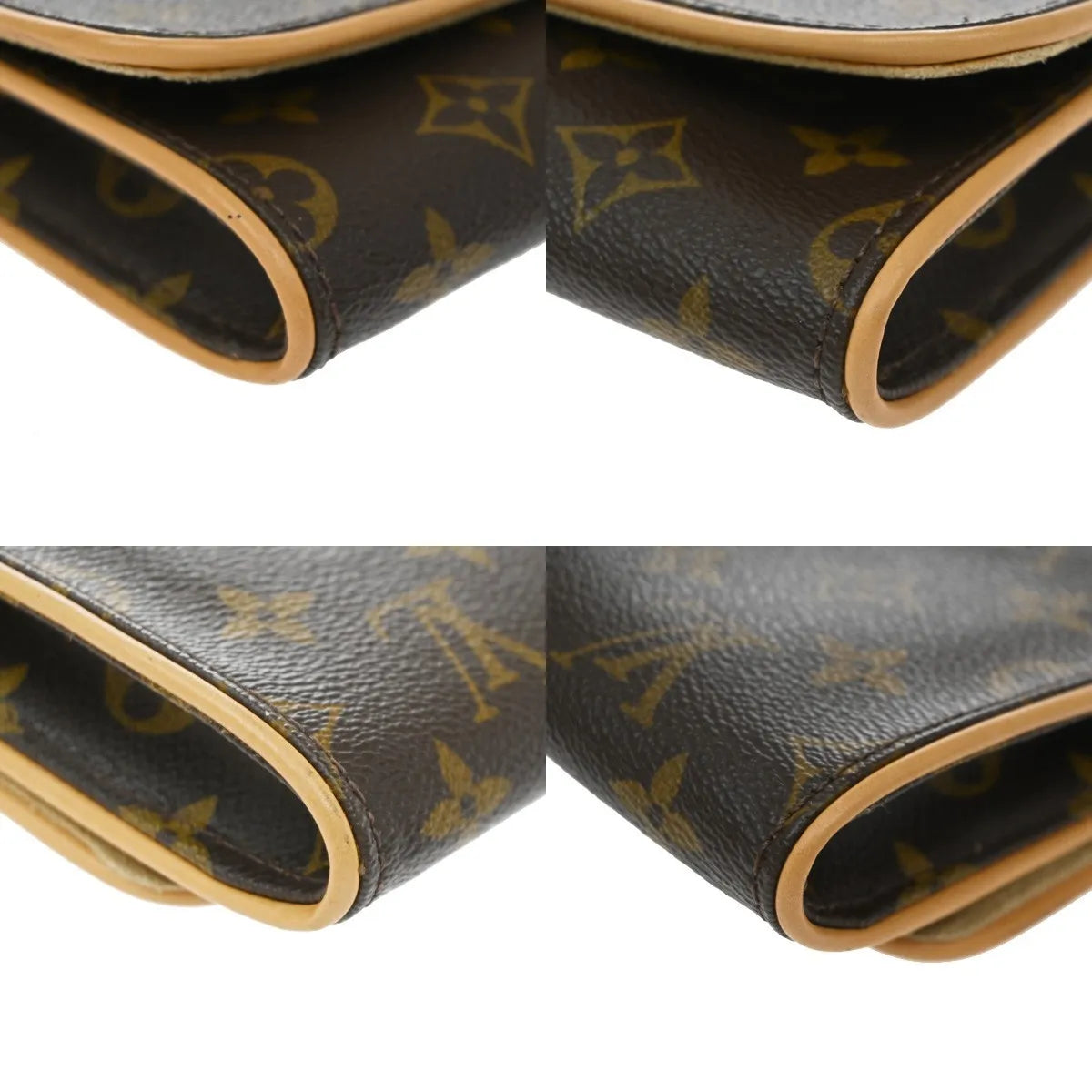 Louis Vuitton Twin Monogram Brown Leather Clutche & Pouche Bag (Pre-Owned)
