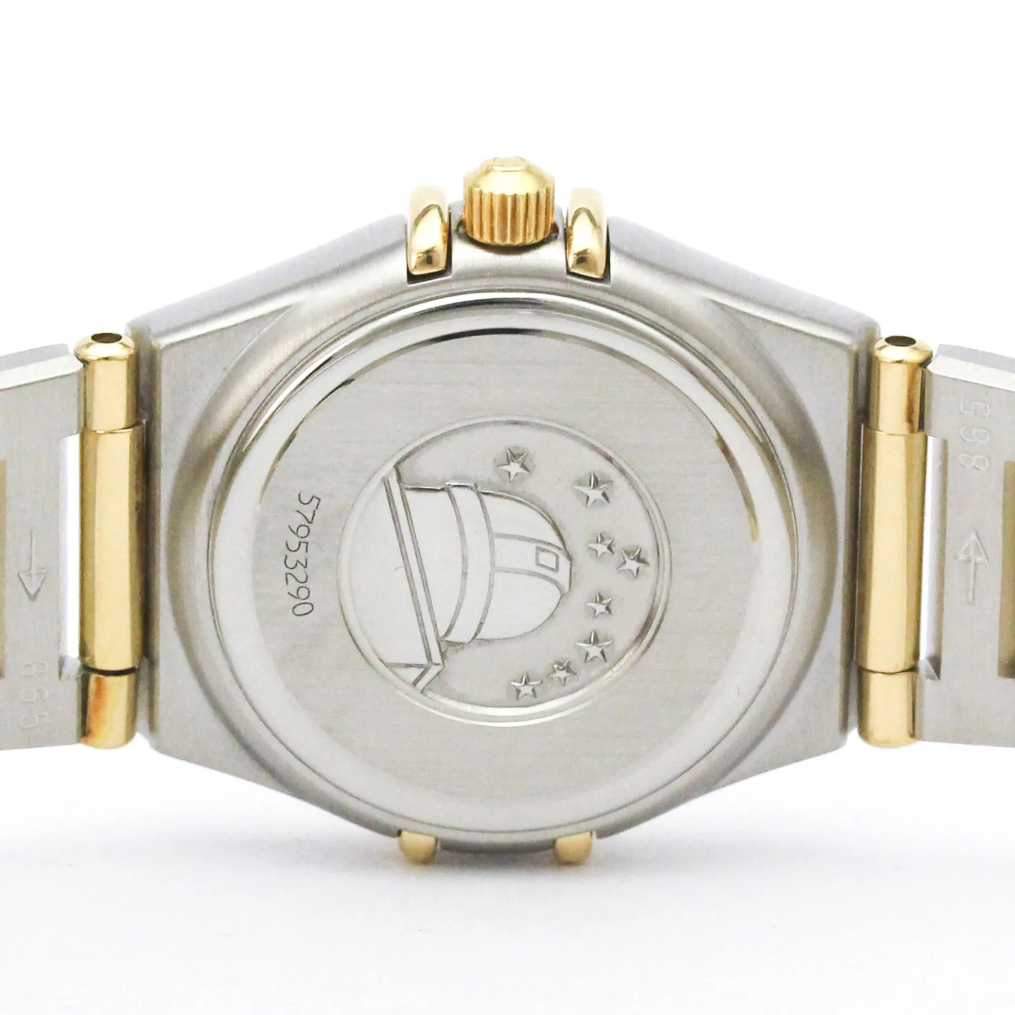 Omega Constellation Quartz Stainless Steel And Yellow Gold With Diamond Bezel And Markers And Mother Of Pearl Watch (Pre-Owned)