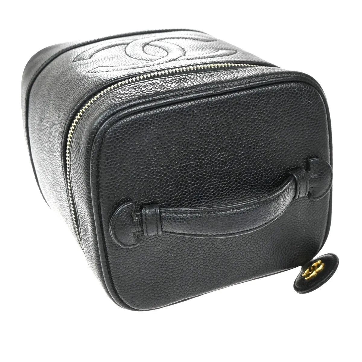 Chanel Vintage Timeless Cosmetic Case Caviar Black Leather Clutche & Pouche Bag (Pre-Owned)