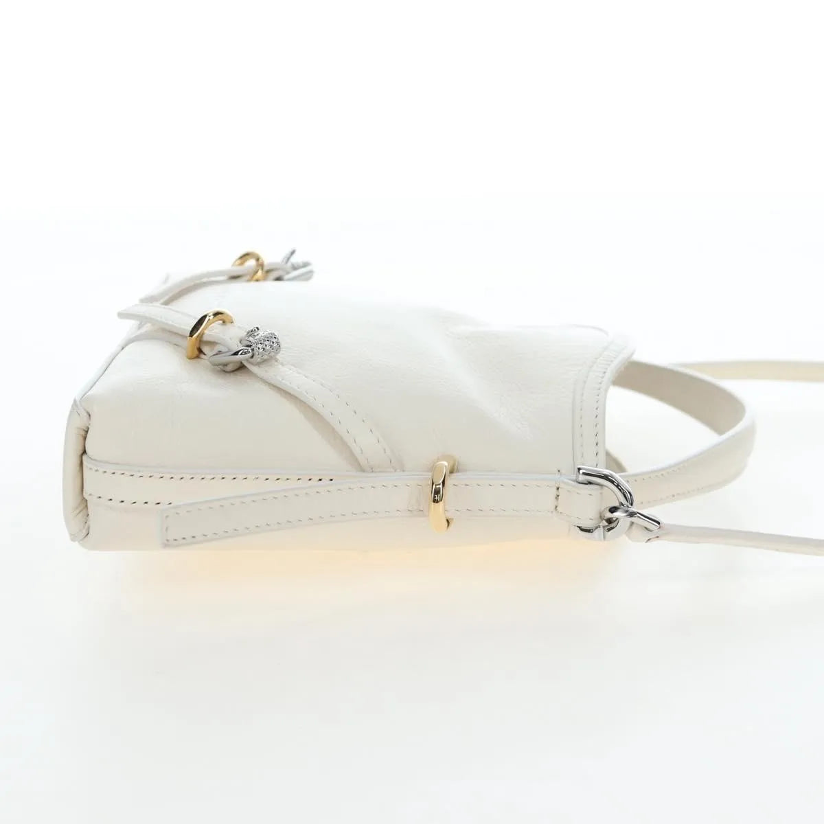 Givenchy Voyou Leather White Leather Shoulder Bag Bag (Pre-Owned)