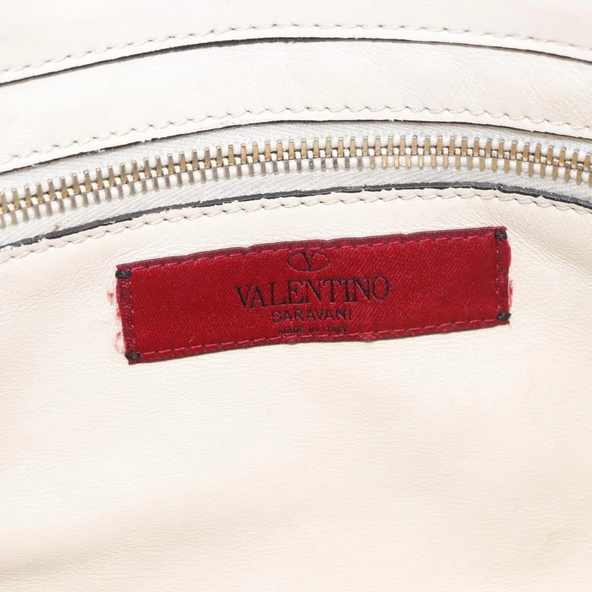 Valentino Garavani Rockstud Tote Soft Leather White Leather Tote Bag Bag (Pre-Owned)