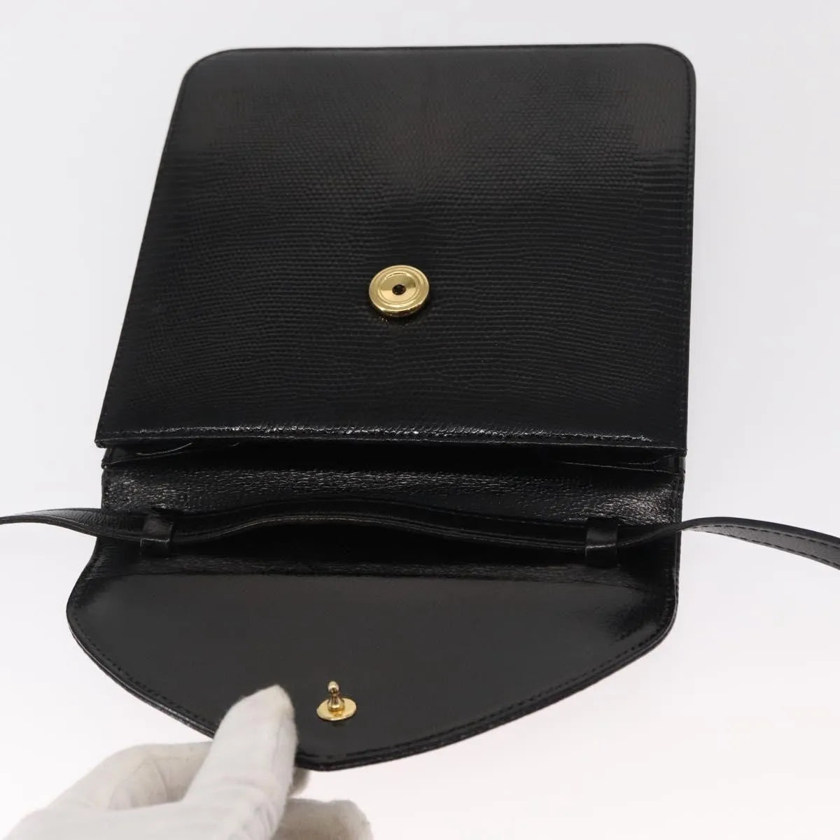 Saint Laurent Vintage Leather Black Leather Shoulder Bag Bag (Pre-Owned)