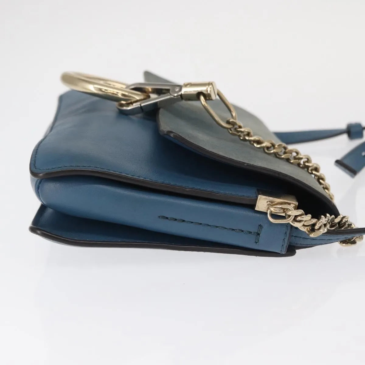 Chloe Faye Leather And Suede Blue Suede Shoulder Bag Bag (Pre-Owned)