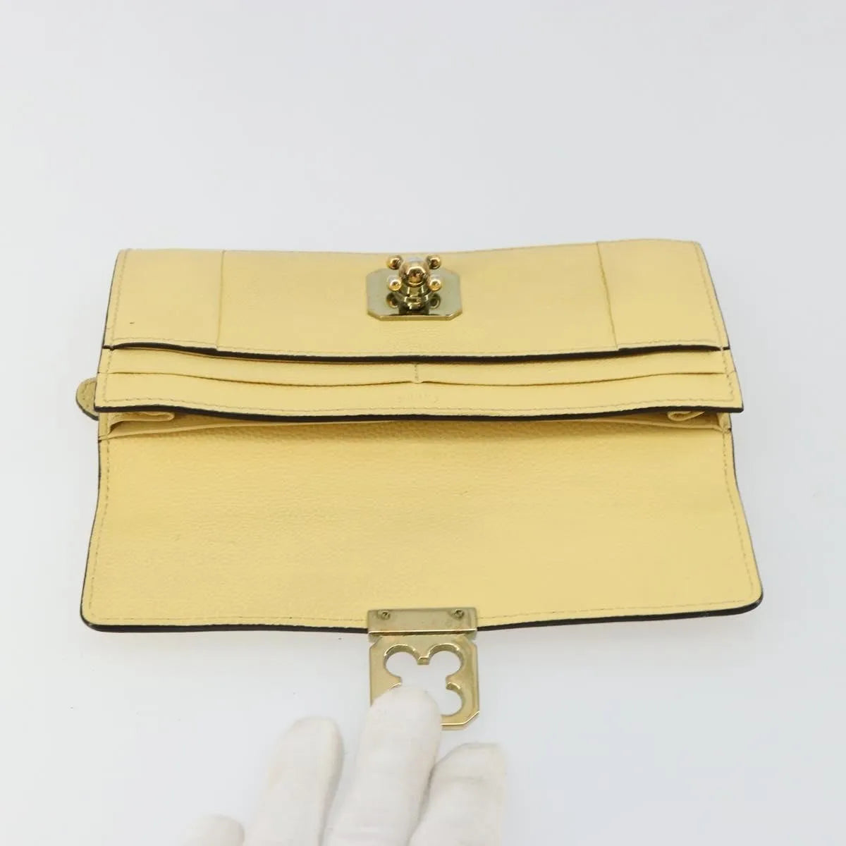 Chloe Marcie Continental Leather Yellow Leather Wallets Accessory (Pre-Owned)