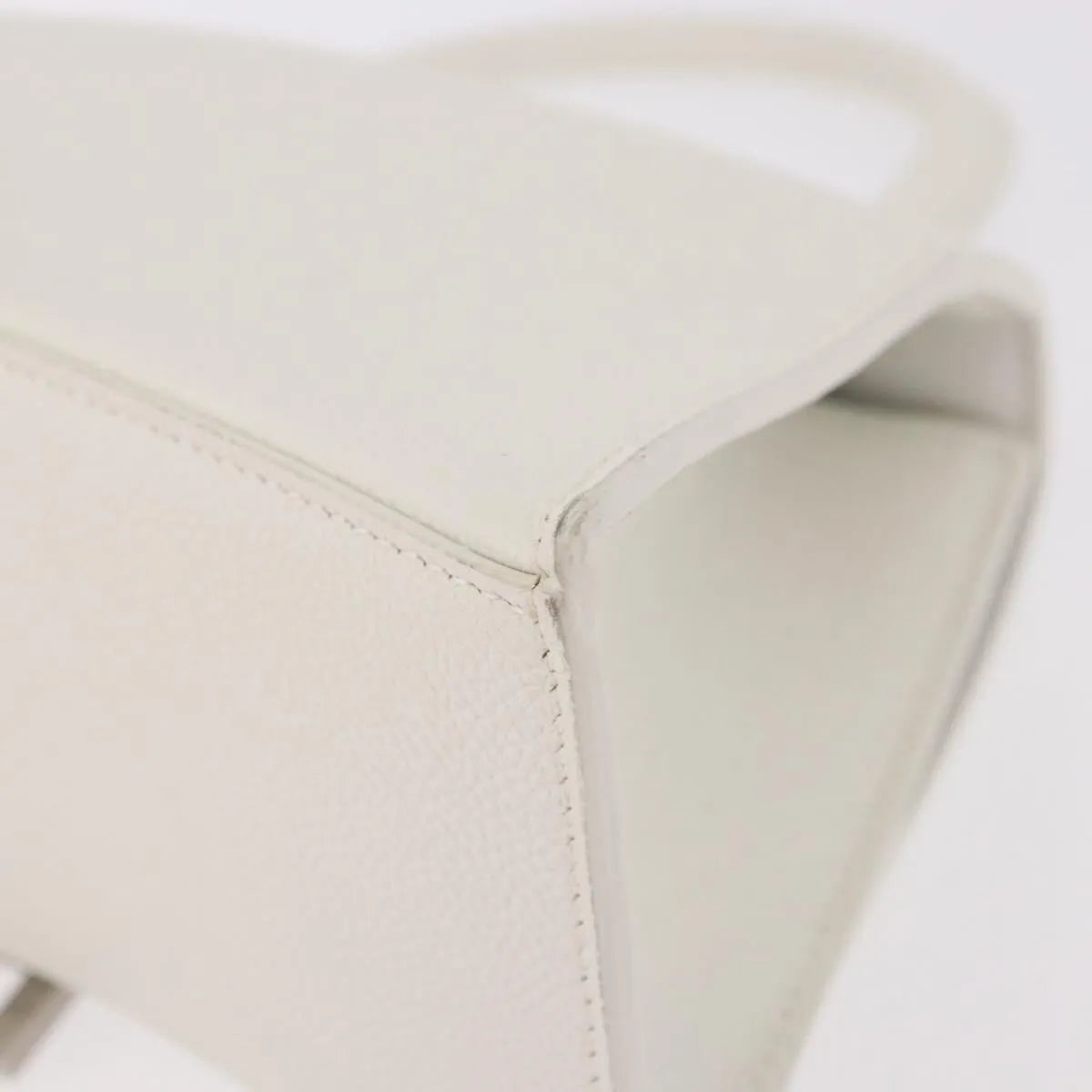 Balenciaga Hourglass Top Handle Leather White Leather Handbag (Pre-Owned)