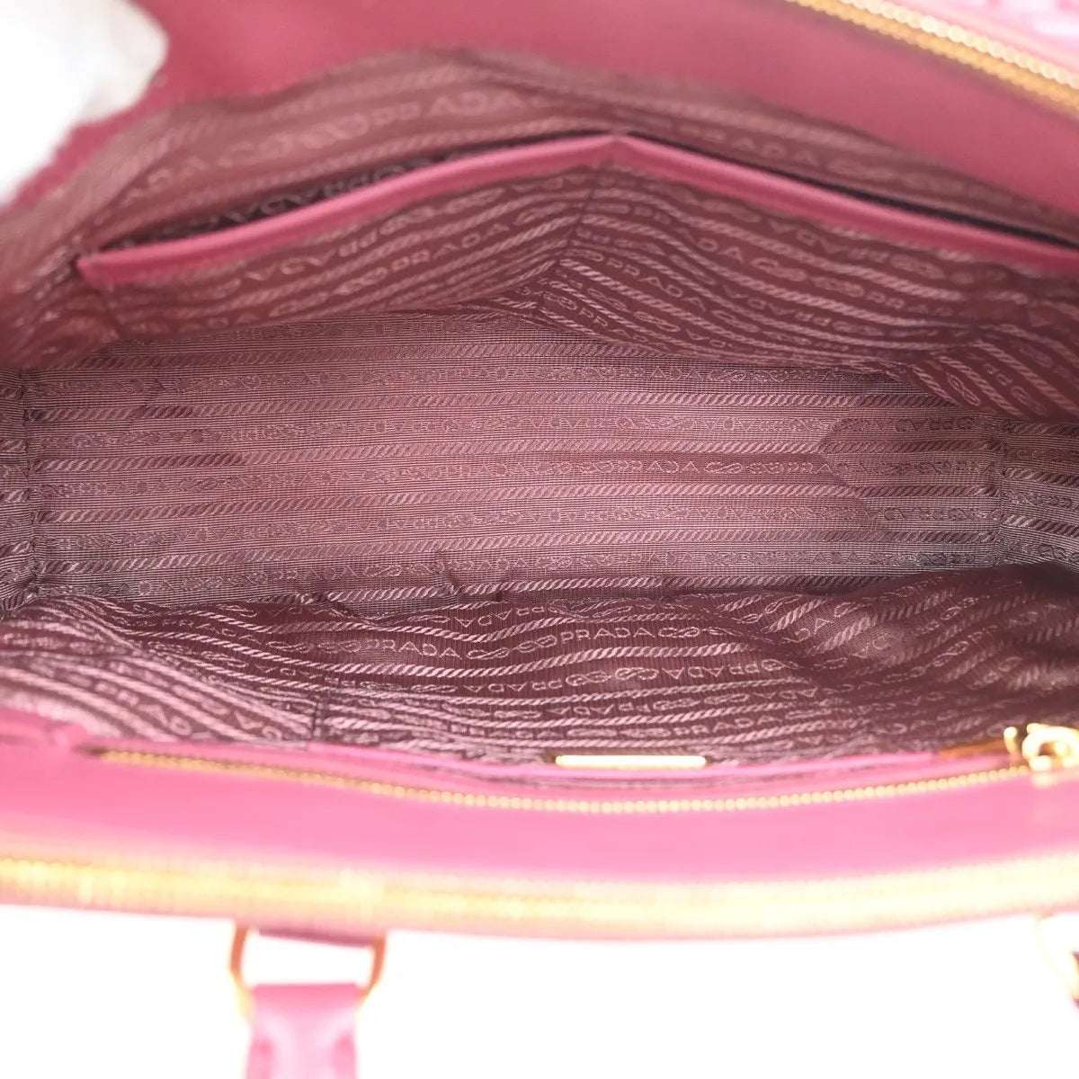 Prada Lux Open Tote Saffiano Leather Pink Leather Tote Bag Bag (Pre-Owned)
