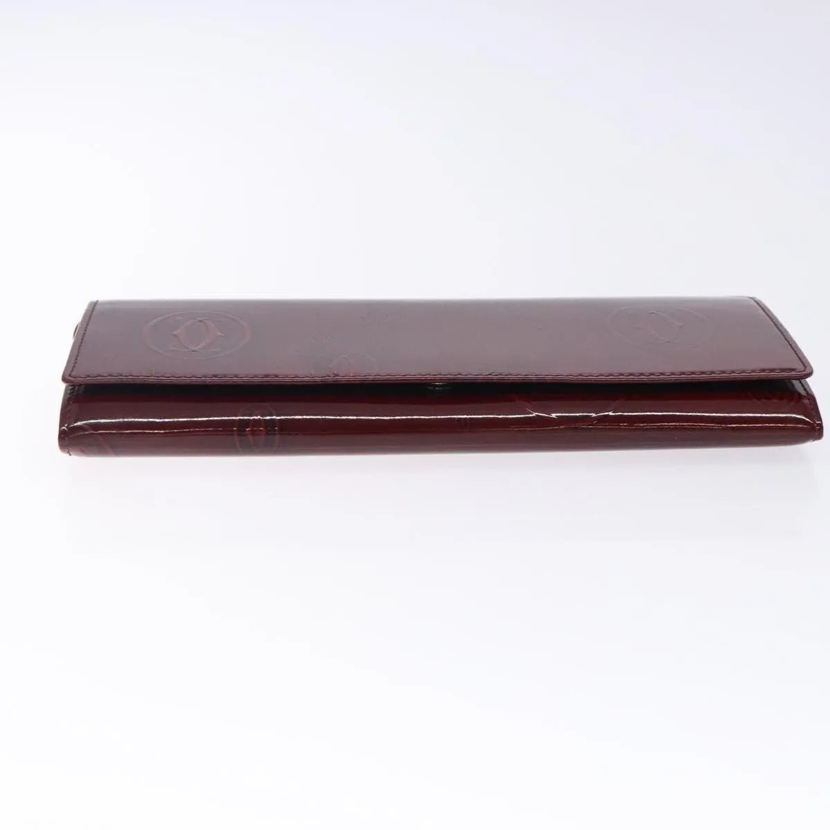 Cartier Happy Birthday Long Patent Leather Burgundy Patent_Leather Wallets Accessory (Pre-Owned)