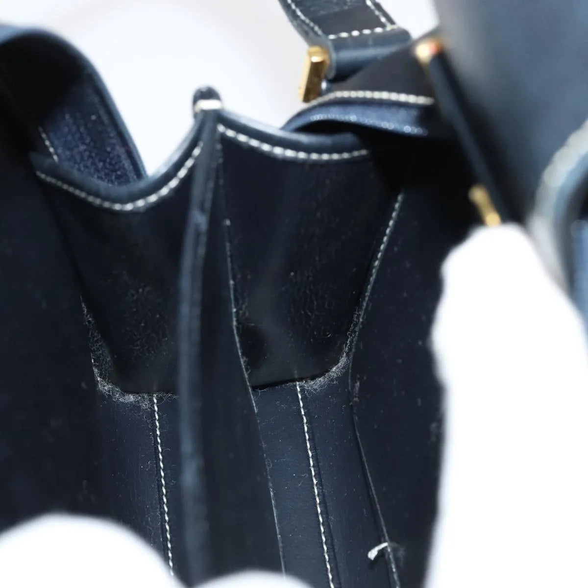 Christian Dior Vintage Leather Black Leather Shoulder Bag Bag (Pre-Owned)