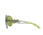 Versace Mirrored Lime Green Metal Aviator Sunglasses