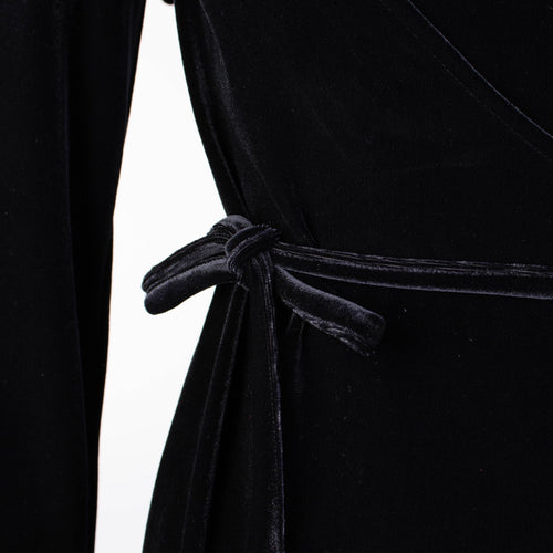 Versace Jeans Velvet Cut-Out Asymmetric Black Women's Dress