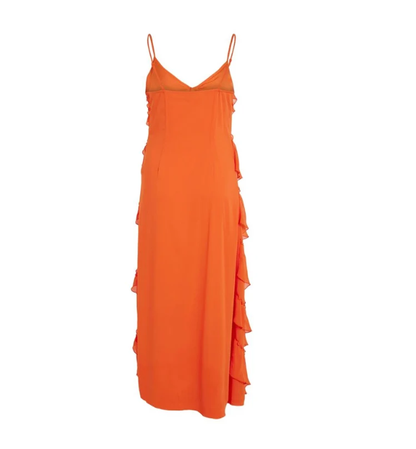 Vila Clothes Orange Polyester Women's Dress