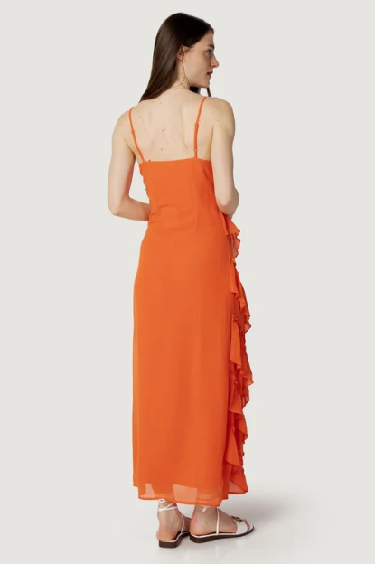 Vila Clothes Orange Polyester Women's Dress