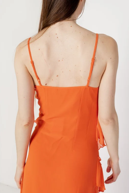 Vila Clothes Orange Polyester Women's Dress
