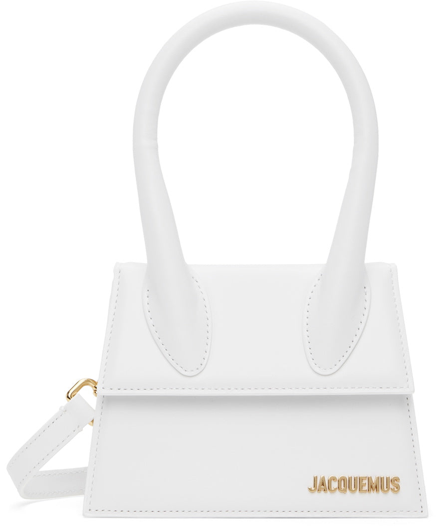 Jacquemus Le Chiquito Moyen Bag Leather White Leather Shoulder Bag Bag (Pre-Owned)