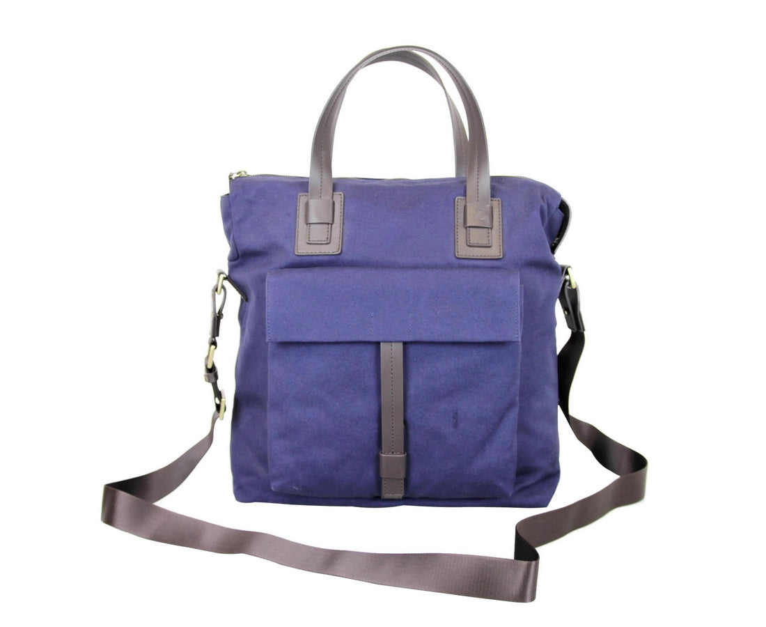 Z Zegna Unisex Canvas Messenger Bag