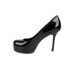 Saint Laurent Women's Black Patent Leather Tribtoo 80 Platform Pump 209947 1000 - LUX LAIR