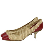 Bottega Veneta Bow Ballet Flats Straw Leather For Women