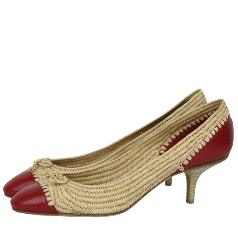 Bottega Veneta Bow Ballet Flats Straw Leather For Women