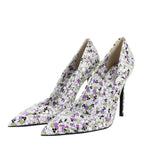 Bottega Veneta Leather Heels Floral Pattern - Side Look