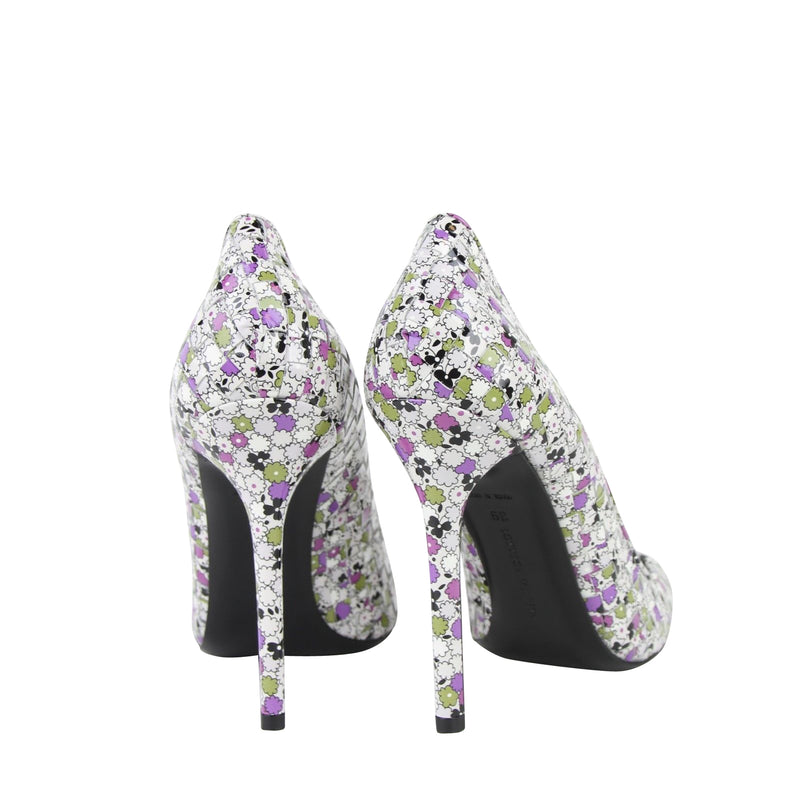 Bottega Veneta Leather Heels Floral - Back View