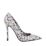Bottega Veneta Women's Green / Purple Floral Woven Leather Heels 430541 8404 - LUX LAIR