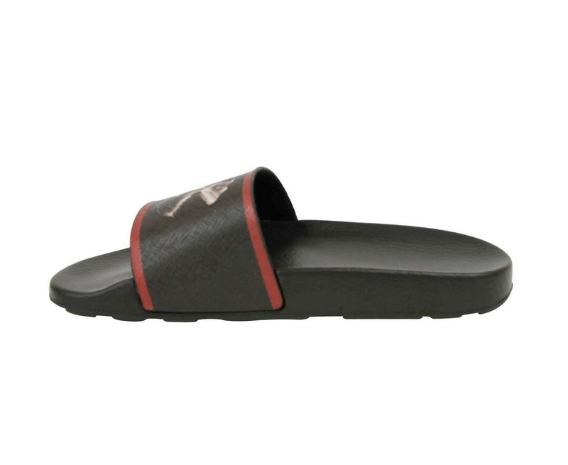 Bally Men's Black Rubber With Logo And Red Edge Consumer Slide Sandals (9 EU / 10 US) - LUX LAIR