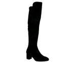 Stuart Weitzman Women's Black Suede With Elastic Back Heel Knee High Boot (39 EU / 8.5 B US) - LUX LAIR