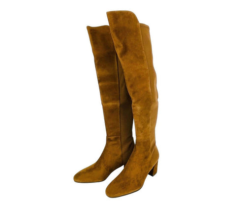 Stuart Weitzman Women's Coffee Brown Suede Heel Knee High Boots (36 EU / 5.5 B US) - LUX LAIR