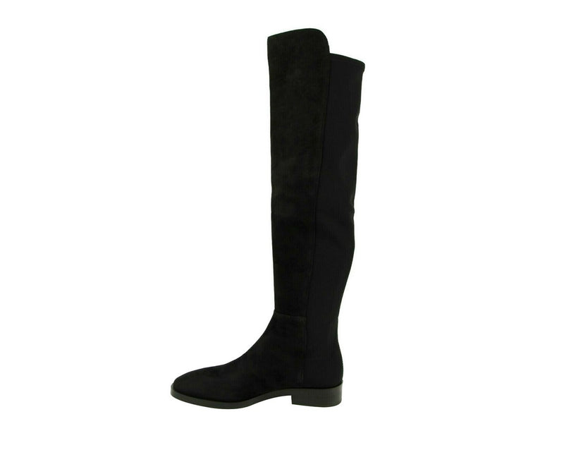 Stuart Weitzman Women's Keelan Black Suede With Logo Over The Knee Boots (38 EU / 7.5 B US) - LUX LAIR