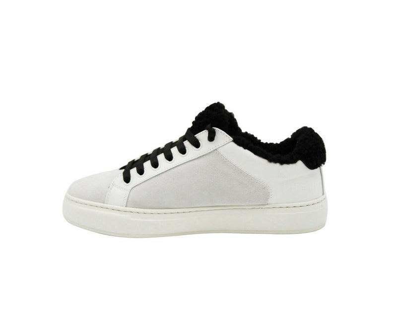 MCM Women's White Milano Suede Black Shearling Low Top Sneaker MES9ADA02WT (39 EU / 9 US) - LUX LAIR