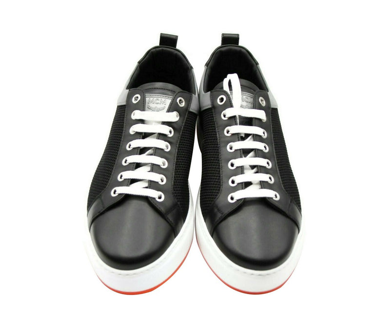 MCM Women's Black Leather Silver Reflective Canvas Sneaker MES9ARA71BK (37 EU / 7 US) - LUX LAIR