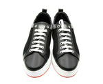MCM Women's Black Leather Silver Reflective Canvas Sneaker MES9ARA71BK - LUX LAIR