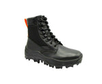 MCM Women's Black Leather Reflective Patch With Orange Pull Boots MES9ARA81BK (37 EU / 7 US) - LUX LAIR