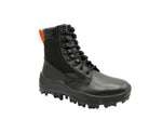 MCM Women's Black Leather Reflective Patch With Orange Pull Boots MES9ARA81BK - LUX LAIR