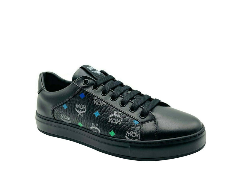 MCM Women's Black Spectrum Diamond Rainbow Logo Visetos Sneakers MES9SMM08BA - LUX LAIR