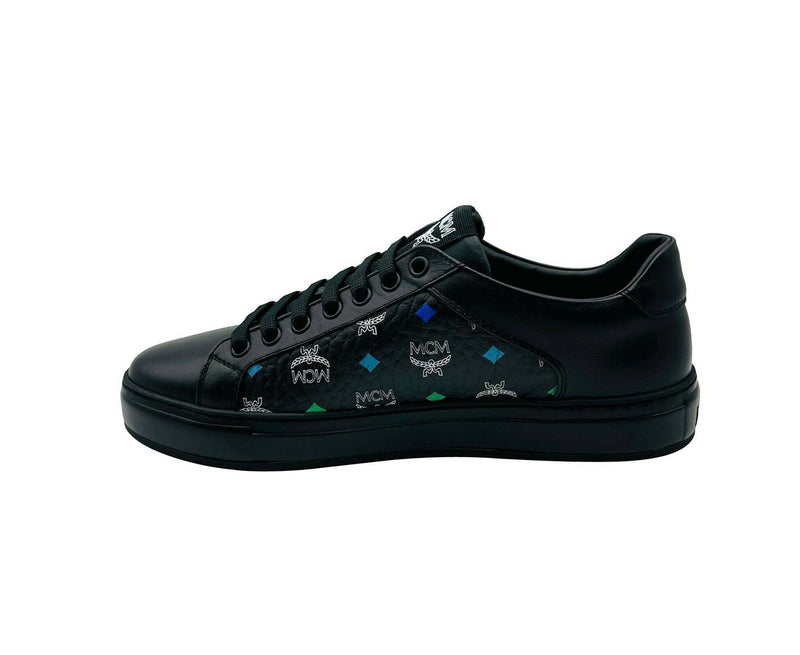 MCM Women's Black Spectrum Diamond Rainbow Logo Visetos Sneakers MES9SMM08BA - LUX LAIR