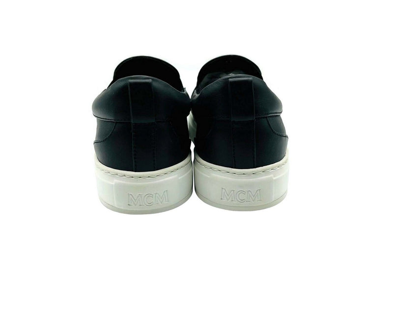 MCM Sneakers Low Top Black Visetos Logo Slip On - Logo