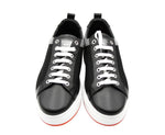 MCM Men's Black Leather Silver Reflective Canvas Low Top Sneaker MEX9ARA71B - LUX LAIR