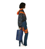 MCM Women's Blue Cotton Camo Lion Orange Nylon Hood Sweatshirt MFA9AMM14VG (Regular; M)