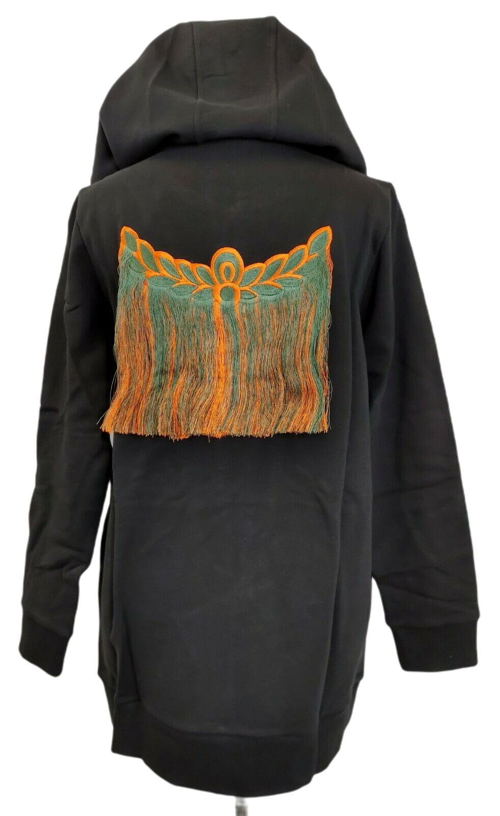 MCM Women's Black Cotton Embroidered Fringe Logo Zip Up Jacket MFJ9ARA40BK (Regular; S)