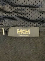 MCM Women's Black Cotton Embroidered Fringe Logo Zip Up Jacket MFJ9ARA40BK (Regular; S)