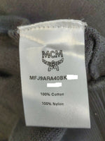 MCM Women's Black Cotton Embroidered Fringe Logo Zip Up Jacket MFJ9ARA40BK (Regular; M)