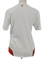 MCM Women's White Cotton T Shirt with Orange Rubber Logo MFT9ARA27WT (Regular; M)