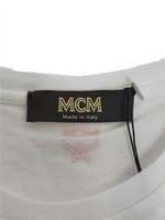MCM Women's White Cotton T Shirt with Orange Rubber Logo MFT9ARA27WT (Regular; M)