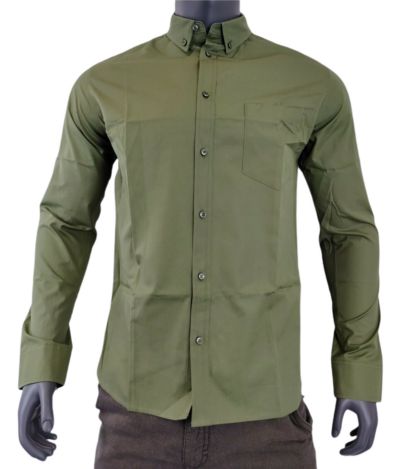 MCM Men's Winter Moss Green Cotton Button Down Dress MHH9ARA39G8 (IT 48 / US 38)