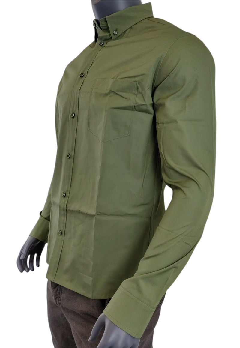 MCM Men's Winter Moss Green Cotton Button Down Dress MHH9ARA39G8 (IT 50 / US 40)