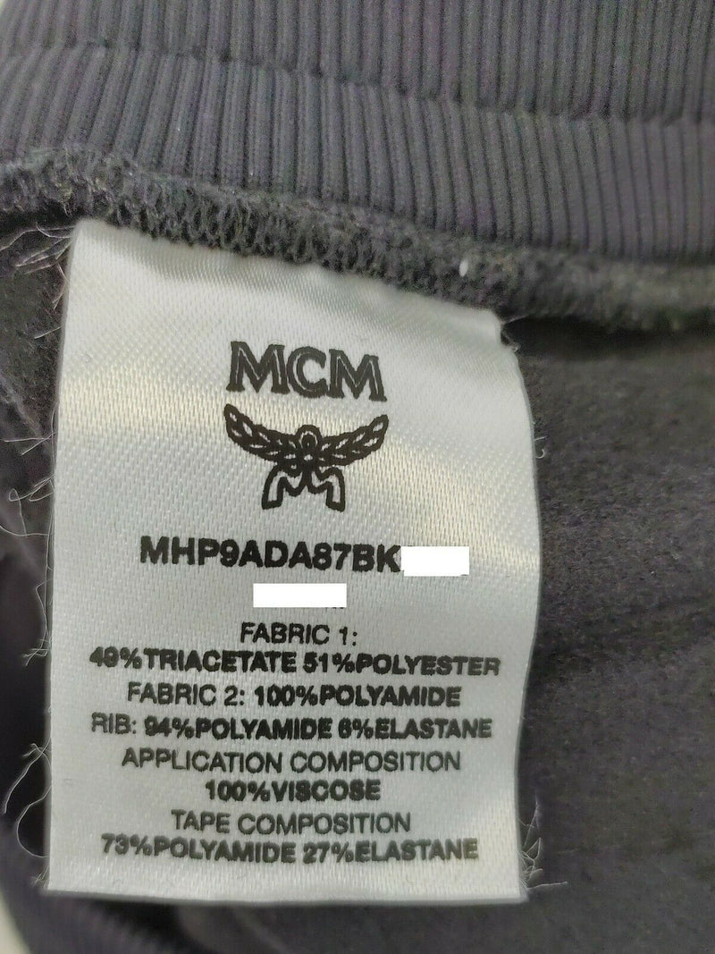 MCM Men's Black Straight Sweatpants with Olive Green Mesh MHP9ADA87BK (Regular; XL)
