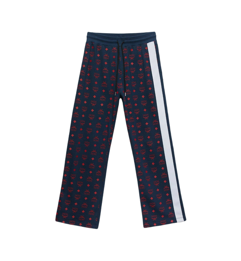MCM Men's Deep Blue Sea Cotton Monogram and Stripe Sweat Pants MHP9AMM85VS (Regular; XL)