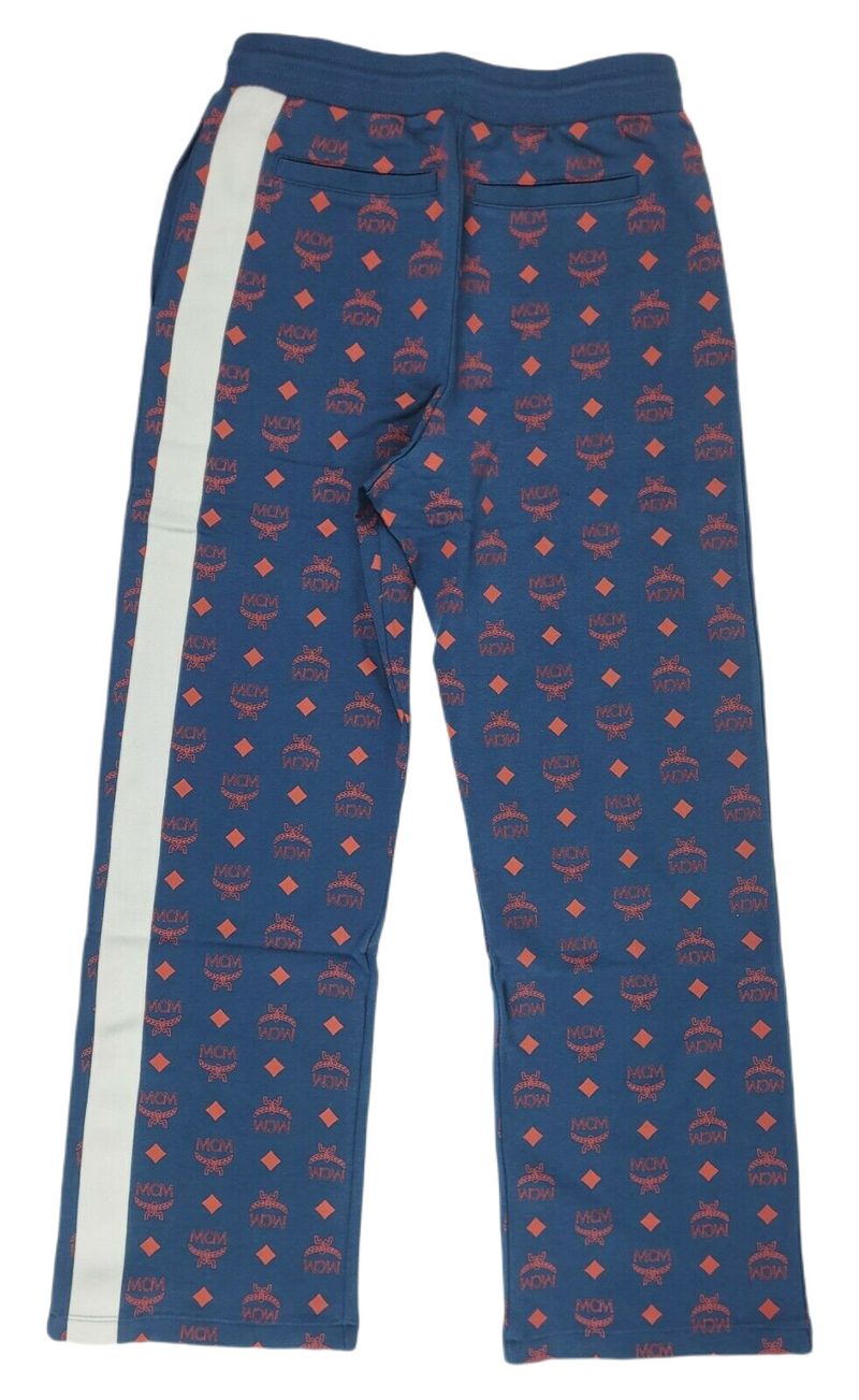 MCM Men's Deep Blue Sea Cotton Monogram and Stripe Sweat Pants MHP9AMM85VS (Regular; XL)