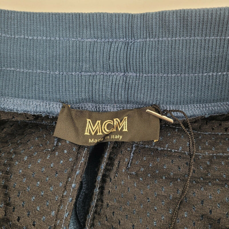 MCM Men's Deep Blue Sea Cotton Monogram and Stripe Sweat Pants MHP9AMM85VS (Regular; XL)